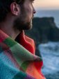 1418 - Merino Wool Cashmere Throw Bright Yellow, Pink and Green Check 7