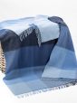 1422 - Merino Wool Cashmere Throw Blue Mix Herringbone Block 1