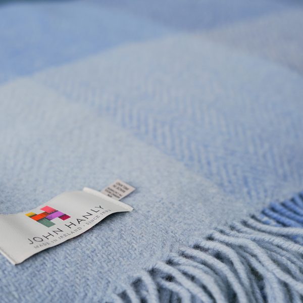 1422 - Merino Wool Cashmere Throw Blue Mix Herringbone Block 2 1422 - Merino Wool Cashmere Throw Blue Mix Herringbone Block 2