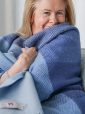 1422 - Merino Wool Cashmere Throw Blue Mix Herringbone Block 4