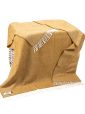 1427 - Merino Wool Cashmere Throw Mustard Mix Herringbone 1