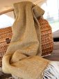 1427 - Merino Wool Cashmere Throw Mustard Mix Herringbone 3
