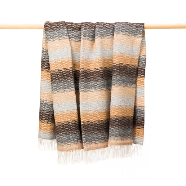 1452 - Merino Wool Cashmere Throw Camel Grey Brown Stone Diffused Stripe Textured Twill 1 1452 - Merino Wool Cashmere Throw Camel Grey Brown Stone Diffused Stripe Textured Twill 1