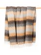 1452 - Merino Wool Cashmere Throw Camel Grey Brown Stone Diffused Stripe Textured Twill 1