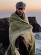 1467 - Merino Wool Cashmere Throw Green Beige Cream Overcheck 10