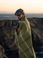 1467 - Merino Wool Cashmere Throw Green Beige Cream Overcheck 7