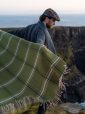 1467 - Merino Wool Cashmere Throw Green Beige Cream Overcheck 9