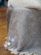 1474 - Merino Wool Cashmere Throw Grey Herringbone 8