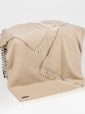 1475 - Merino Wool Cashmere Throw Beige Herringbone 1