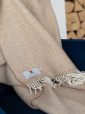 1475 - Merino Wool Cashmere Throw Beige Herringbone 4