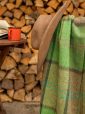 618 - Lambswool Throw Green Earthy Check 2