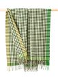 628 - Lambswool Throw Cream Green Small Block