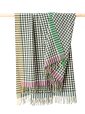 630 - Lambswool Throw Cream Green Blue Small Block