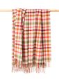 640 - Lambswool Throw Grey Rust Peach Check