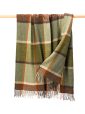 658 - Lambswool Throw Green Brown Orange Cream Check 1