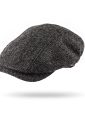 DC D41 - Driving Cap Charcoal Black Herringbone