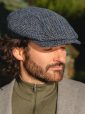 DC H27 - Driving Cap Denim Navy Herringbone Donegal 3