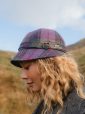 EVE F - Irish Ladies Tweed Hat Purple Green Plaid 2