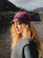 EVE G - Irish Ladies Tweed Hat Rose Pink & Navy Plaid 2