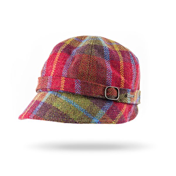 EVE H - Irish Ladies Tweed Hat Blue Green & Burnt Orange Plaid 1 EVE H - Irish Ladies Tweed Hat Blue Green & Burnt Orange Plaid 1