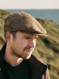 TC H16 - Irish Tweed Cap Beige Dark Brown Herringbone 5