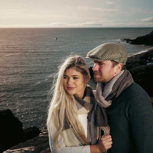 TC H35 - Irish Tweed Cap Green Beige Houndstooth 10 TC H35 - Irish Tweed Cap Green Beige Houndstooth 10