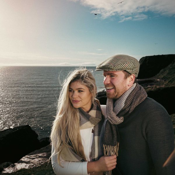 TC H35 - Irish Tweed Cap Green Beige Houndstooth 11 TC H35 - Irish Tweed Cap Green Beige Houndstooth 11