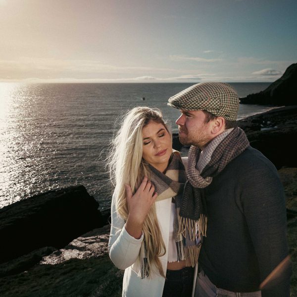 TC H35 - Irish Tweed Cap Green Beige Houndstooth 12 TC H35 - Irish Tweed Cap Green Beige Houndstooth 12