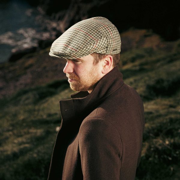 TC H35 - Irish Tweed Cap Green Beige Houndstooth 4 TC H35 - Irish Tweed Cap Green Beige Houndstooth 4