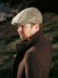 TC H35 - Irish Tweed Cap Green Beige Houndstooth 4