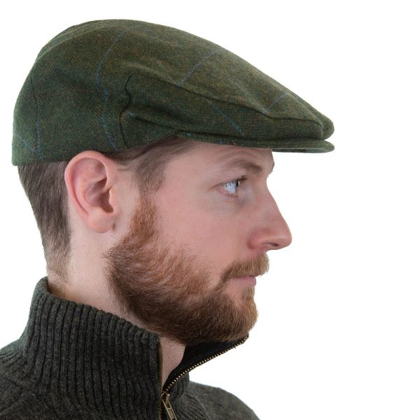 TC H82 - Irish Tweed Cap Pine Green with Overcheck 5 TC H82 - Irish Tweed Cap Pine Green with Overcheck 5