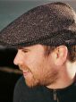 TC D20 - Irish Tweed Cap Charcoal Black Herringbone Donegal 4